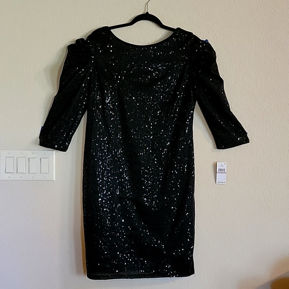 Black Sequence Party Dress